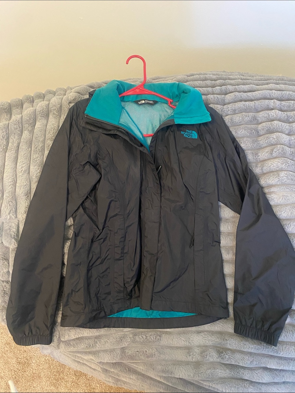 The North Face Black Shell Jacket with Teal Interior